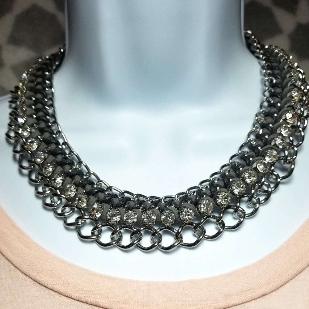 NEW Premier Designs Suede Jewel Statement Necklace